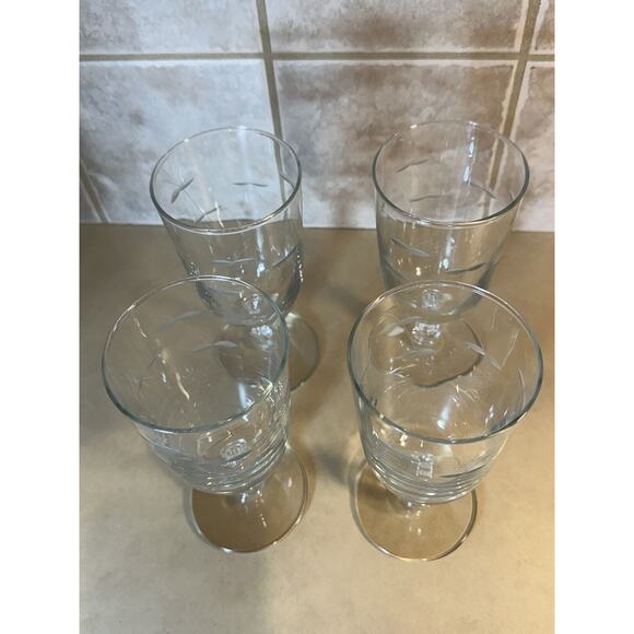 4 - VTG Libbey StemWare Goblet Etched Cut Hand Blown 1950’s Footed Beverage A25 - Picture 3 of 13